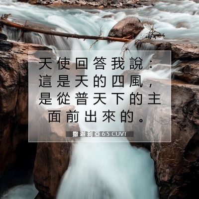Picture 07 - 撒 迦 利 亞 6:5 CUVT - 天 使 回 答 我 說 ： 這 是 天 的 四 - Bible Verse Picture