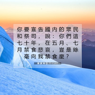 Picture 07 - 撒 迦 利 亞 7:5 CUVT - 你 要 宣 告 國 內 的 眾 民 和 祭 司 - Bible Verse Picture