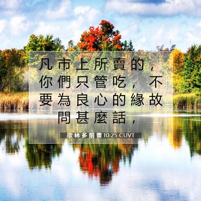 Picture 07 - 歌 林 多 前 書 10:25 CUVT - 凡 市 上 所 賣 的 ， 你 們 只 管 吃 - Bible Verse Picture