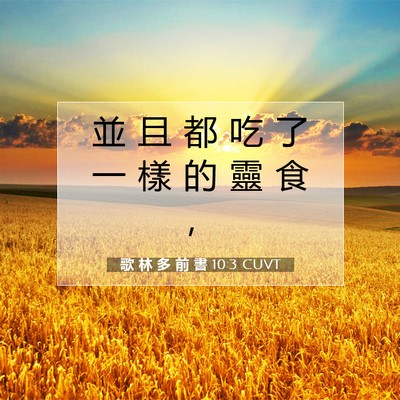 Picture 07 - 歌 林 多 前 書 10:3 CUVT - 並 且 都 吃 了 一 樣 的 靈 食 - Bible Verse Picture