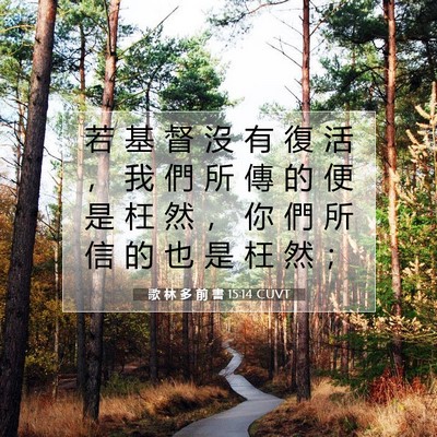 Picture 07 - 歌 林 多 前 書 15:14 CUVT - 若 基 督 沒 有 復 活 ， 我 們 所 傳 - Bible Verse Picture