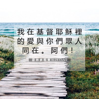 Picture 07 - 歌 林 多 前 書 16:24 CUVT - 我 在 基 督 耶 穌 裡 的 愛 與 你 們 - Bible Verse Picture
