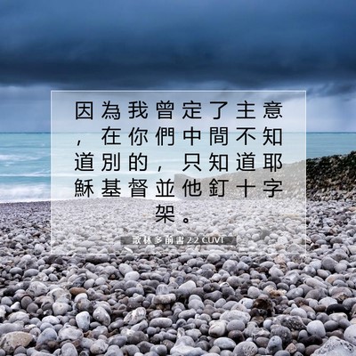 Picture 07 - 歌 林 多 前 書 2:2 CUVT - 因 為 我 曾 定 了 主 意 ， 在 你 們 - Bible Verse Picture
