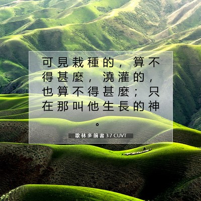 Picture 07 - 歌 林 多 前 書 3:7 CUVT - 可 見 栽 種 的 ， 算 不 得 甚 麼 ， - Bible Verse Picture
