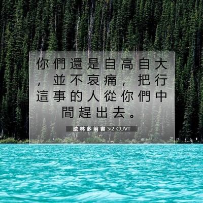 Picture 07 - 歌 林 多 前 書 5:2 CUVT - 你 們 還 是 自 高 自 大 ， 並 不 哀 - Bible Verse Picture
