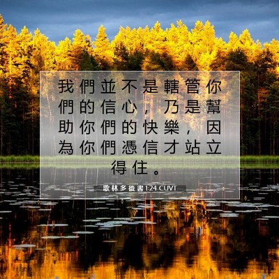 Picture 07 - 歌 林 多 後 書 1:24 CUVT - 我 們 並 不 是 轄 管 你 們 的 信 心 - Bible Verse Picture