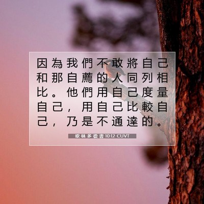 Picture 07 - 歌 林 多 後 書 10:12 CUVT - 因 為 我 們 不 敢 將 自 己 和 那 自 - Bible Verse Picture