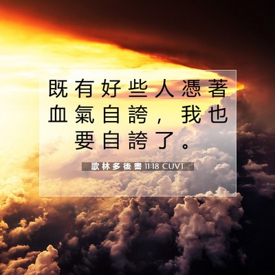 Picture 07 - 歌 林 多 後 書 11:18 CUVT - 既 有 好 些 人 憑 著 血 氣 自 誇 ， - Bible Verse Picture
