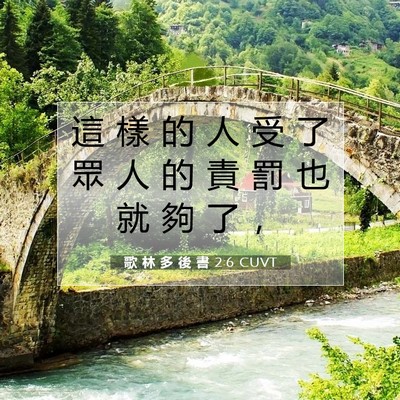 Picture 07 - 歌 林 多 後 書 2:6 CUVT - 這 樣 的 人 受 了 眾 人 的 責 罰 也 - Bible Verse Picture