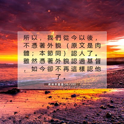 Picture 07 - 歌 林 多 後 書 5:16 CUVT - 所 以 ， 我 們 從 今 以 後 ， 不 憑 - Bible Verse Picture