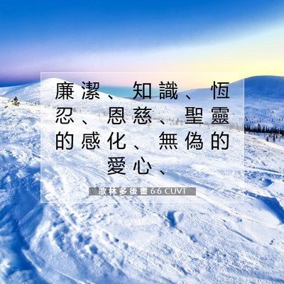 Picture 07 - 歌 林 多 後 書 6:6 CUVT - 廉 潔 、 知 識 、 恆 忍 、 恩 慈 、 - Bible Verse Picture