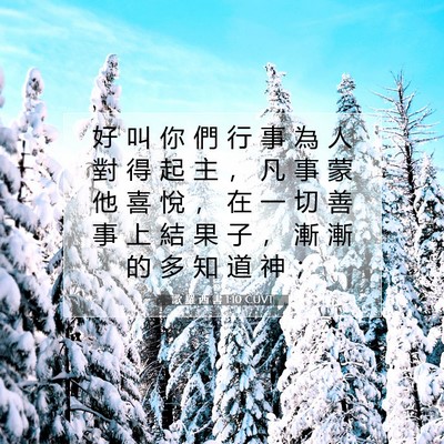 Picture 07 - 歌 羅 西 書 1:10 CUVT - 好 叫 你 們 行 事 為 人 對 得 起 主 - Bible Verse Picture