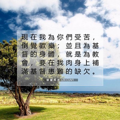 Picture 07 - 歌 羅 西 書 1:24 CUVT - 現 在 我 為 你 們 受 苦 ， 倒 覺 歡 - Bible Verse Picture
