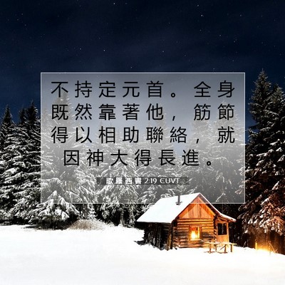 Picture 07 - 歌 羅 西 書 2:19 CUVT - 不 持 定 元 首 。 全 身 既 然 靠 著 - Bible Verse Picture