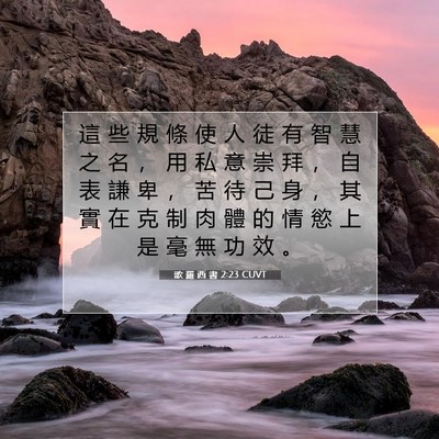 Picture 07 - 歌 羅 西 書 2:23 CUVT - 這 些 規 條 使 人 徒 有 智 慧 之 名 - Bible Verse Picture