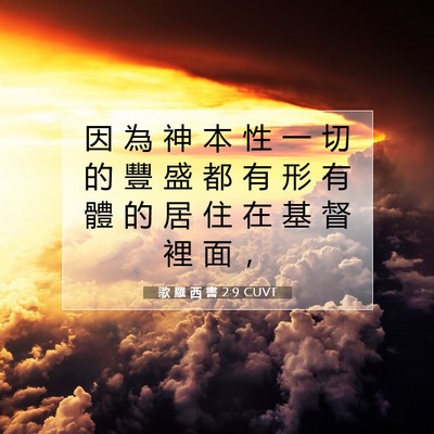 Picture 07 - 歌 羅 西 書 2:9 CUVT - 因 為 神 本 性 一 切 的 豐 盛 都 有 - Bible Verse Picture