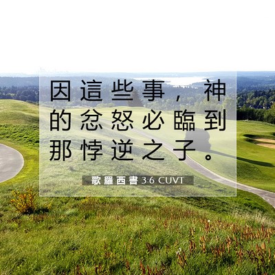 Picture 07 - 歌 羅 西 書 3:6 CUVT - 因 這 些 事 ， 神 的 忿 怒 必 臨 到 - Bible Verse Picture
