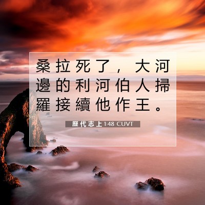 Picture 07 - 歷 代 志 上 1:48 CUVT - 桑 拉 死 了 ， 大 河 邊 的 利 河 伯 - Bible Verse Picture
