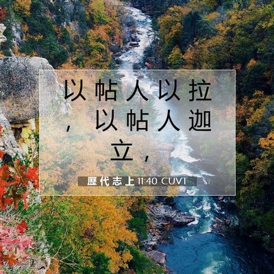 Picture 07 - 歷 代 志 上 11:40 CUVT - 以 帖 人 以 拉 ， 以 帖 人 迦 立 - Bible Verse Picture