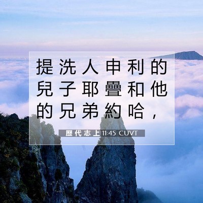 Picture 07 - 歷 代 志 上 11:45 CUVT - 提 洗 人 申 利 的 兒 子 耶 疊 和 他 - Bible Verse Picture