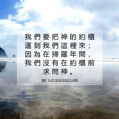 Picture 07 - 歷 代 志 上 13:3 CUVT - 我 們 要 把 神 的 約 櫃 運 到 我 們 - Bible Verse Picture