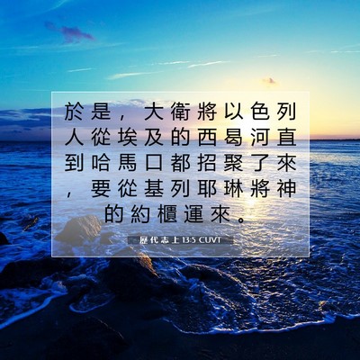 Picture 07 - 歷 代 志 上 13:5 CUVT - 於 是 ， 大 衛 將 以 色 列 人 從 埃 - Bible Verse Picture