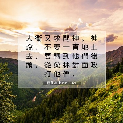 Picture 07 - 歷 代 志 上 14:14 CUVT - 大 衛 又 求 問 神 。 神 說 ： 不 要 - Bible Verse Picture