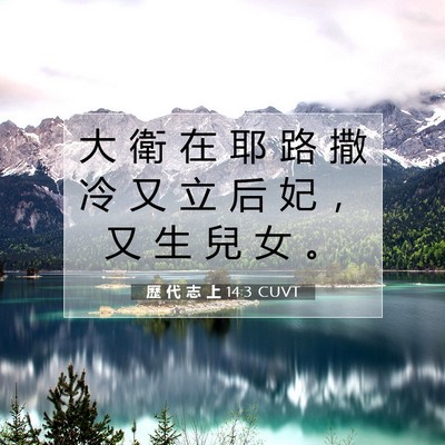Picture 07 - 歷 代 志 上 14:3 CUVT - 大 衛 在 耶 路 撒 冷 又 立 后 妃 ， - Bible Verse Picture