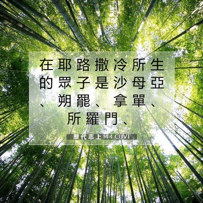 Picture 07 - 歷 代 志 上 14:4 CUVT - 在 耶 路 撒 冷 所 生 的 眾 子 是 沙 - Bible Verse Picture