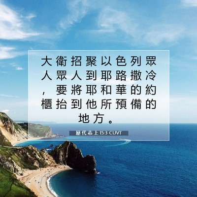 Picture 07 - 歷 代 志 上 15:3 CUVT - 大 衛 招 聚 以 色 列 眾 人 眾 人 到 - Bible Verse Picture