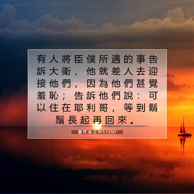 Picture 07 - 歷 代 志 上 19:5 CUVT - 有 人 將 臣 僕 所 遇 的 事 告 訴 大 - Bible Verse Picture