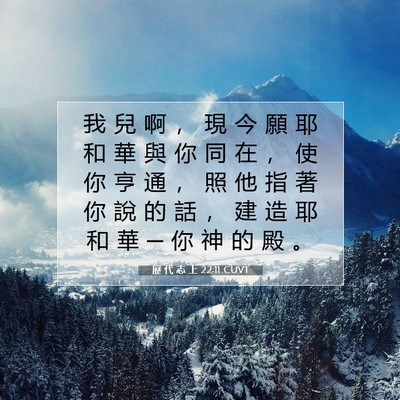 Picture 07 - 歷 代 志 上 22:11 CUVT - 我 兒 啊 ， 現 今 願 耶 和 華 與 你 - Bible Verse Picture