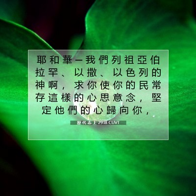 Picture 07 - 歷 代 志 上 29:18 CUVT - 耶 和 華 ─ 我 們 列 祖 亞 伯 拉 罕 - Bible Verse Picture