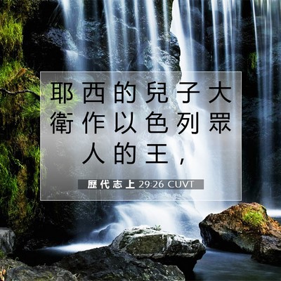 Picture 07 - 歷 代 志 上 29:26 CUVT - 耶 西 的 兒 子 大 衛 作 以 色 列 眾 - Bible Verse Picture