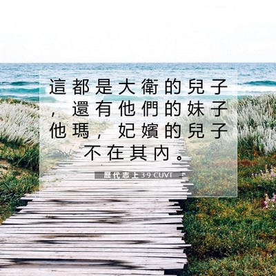 Picture 07 - 歷 代 志 上 3:9 CUVT - 這 都 是 大 衛 的 兒 子 ， 還 有 他 - Bible Verse Picture