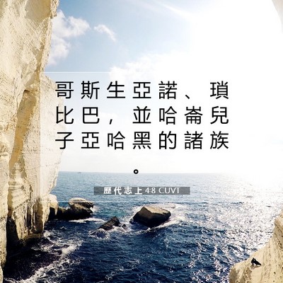 Picture 07 - 歷 代 志 上 4:8 CUVT - 哥 斯 生 亞 諾 、 瑣 比 巴 ， 並 哈 - Bible Verse Picture
