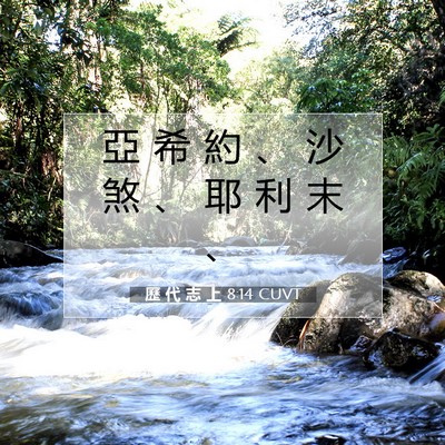 Picture 07 - 歷 代 志 上 8:14 CUVT - 亞 希 約 、 沙 煞 、 耶 利 末 - Bible Verse Picture