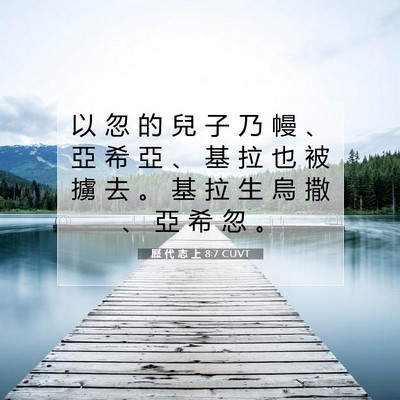 Picture 07 - 歷 代 志 上 8:7 CUVT - 以 忽 的 兒 子 乃 幔 、 亞 希 亞 、 - Bible Verse Picture