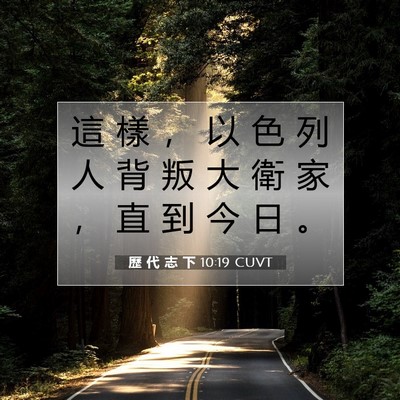 Picture 07 - 歷 代 志 下 10:19 CUVT - 這 樣 ， 以 色 列 人 背 叛 大 衛 家 - Bible Verse Picture