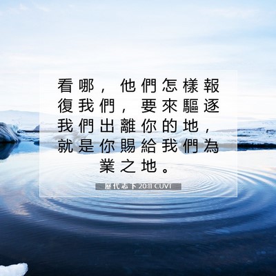 Picture 07 - 歷 代 志 下 20:11 CUVT - 看 哪 ， 他 們 怎 樣 報 復 我 們 ， - Bible Verse Picture