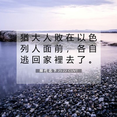 Picture 07 - 歷 代 志 下 25:22 CUVT - 猶 大 人 敗 在 以 色 列 人 面 前 ， - Bible Verse Picture