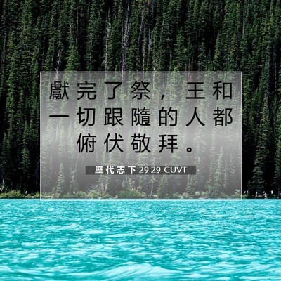 Picture 07 - 歷 代 志 下 29:29 CUVT - 獻 完 了 祭 ， 王 和 一 切 跟 隨 的 - Bible Verse Picture