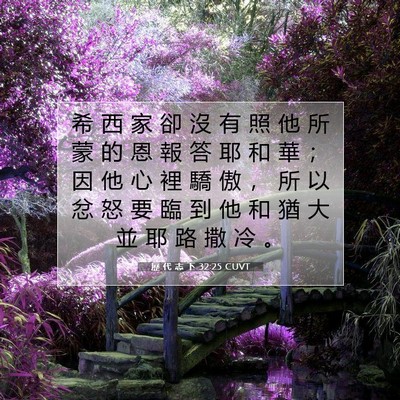 Picture 07 - 歷 代 志 下 32:25 CUVT - 希 西 家 卻 沒 有 照 他 所 蒙 的 恩 - Bible Verse Picture