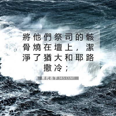 Picture 07 - 歷 代 志 下 34:5 CUVT - 將 他 們 祭 司 的 骸 骨 燒 在 壇 上 - Bible Verse Picture
