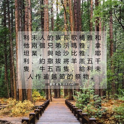 Picture 07 - 歷 代 志 下 35:9 CUVT - 利 未 人 的 族 長 歌 楠 雅 和 他 兩 - Bible Verse Picture