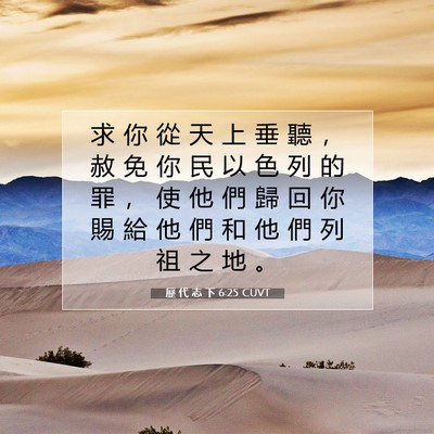 Picture 07 - 歷 代 志 下 6:25 CUVT - 求 你 從 天 上 垂 聽 ， 赦 免 你 民 - Bible Verse Picture