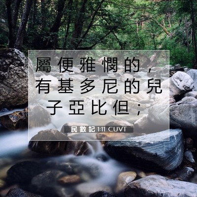Picture 07 - 民 數 記 1:11 CUVT - 屬 便 雅 憫 的 ， 有 基 多 尼 的 兒 - Bible Verse Picture
