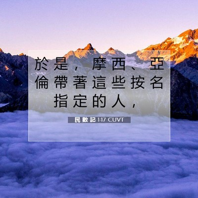 Picture 07 - 民 數 記 1:17 CUVT - 於 是 ， 摩 西 、 亞 倫 帶 著 這 些 - Bible Verse Picture