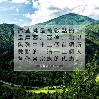 Picture 07 - 民 數 記 1:44 CUVT - 這 些 就 是 被 數 點 的 ， 是 摩 西 - Bible Verse Picture