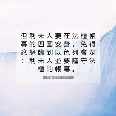 Picture 07 - 民 數 記 1:53 CUVT - 但 利 未 人 要 在 法 櫃 帳 幕 的 四 - Bible Verse Picture